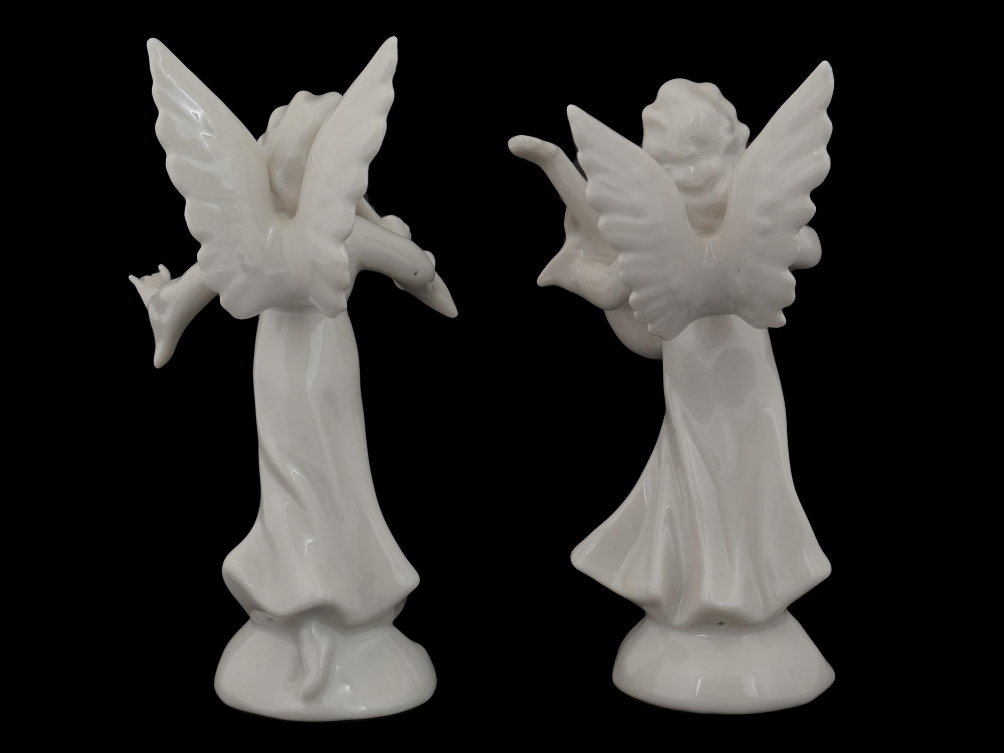 VINTAGE GERMAN WHITE PORCELAIN ANGEL FIGURINES PIC-8